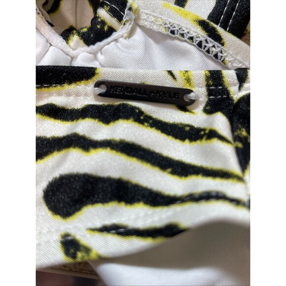 Kendall & Kylie Cheeky O-Ring Bikini Bottom In Acid Zebra Sz XL New - Picture 9 of 9